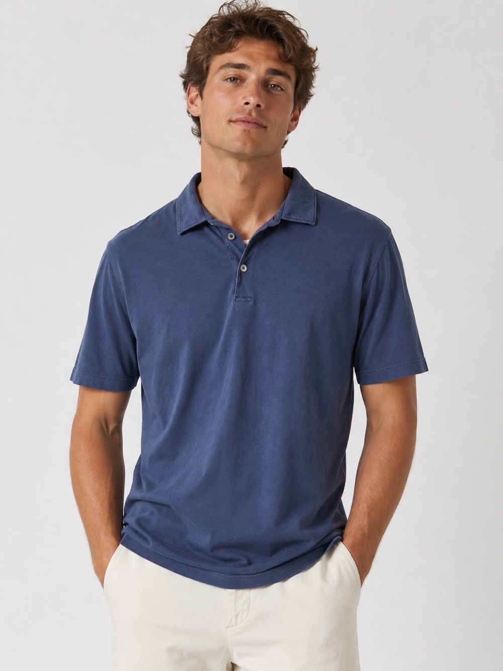 Peter Millar Men's Washed Navy Blue Polo Shirt